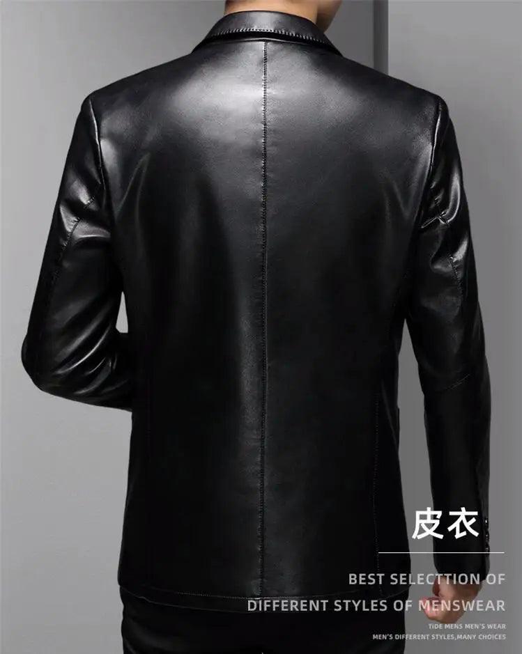 Leather Jacket for Men - Autumn Winter Casual Soft Motorcycle Outerwear (M-3XL) - JVMCL