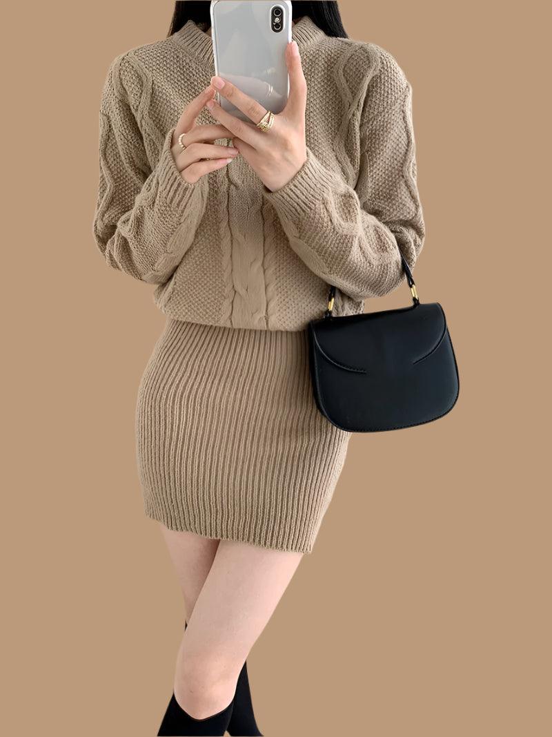 Knitted Bodycon Ribbed Dress – Warm Pullover Casual Vestidos for Autumn & Winter - JVMCL