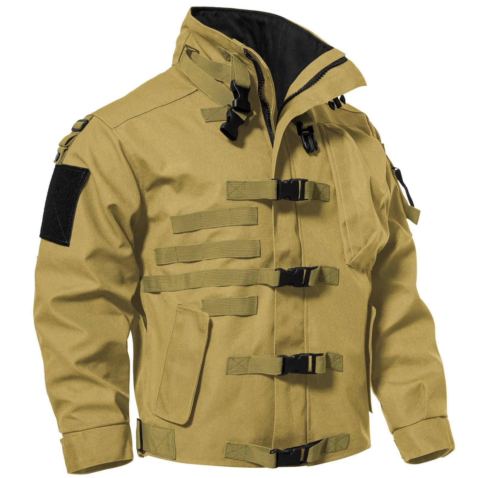 Men's Tactical Cargo Jackets Casual Multi-pocket Wear-resistant Motorcycle Coats - JVMCL