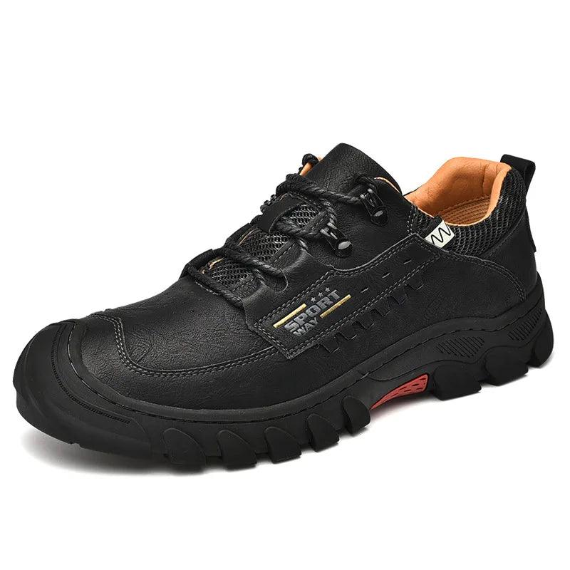 Men's Genuine Leather Hiking Shoes – Wear-Resistant Outdoor Adventures Sneakers - JVMCL