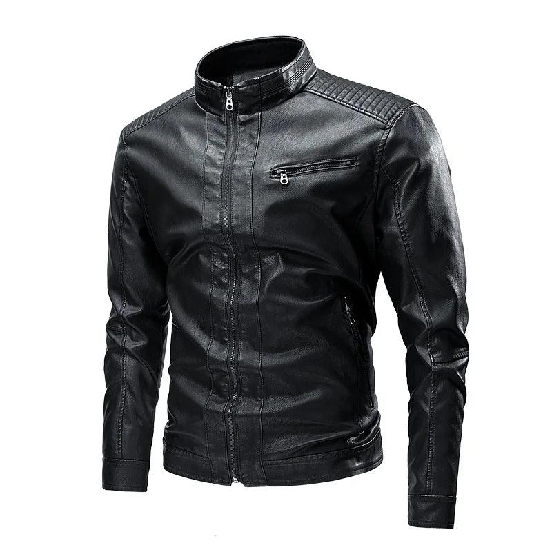 Fleece Warm High Quality Outerwear Men Business Faux Fur Leather Jackets - JVMCL