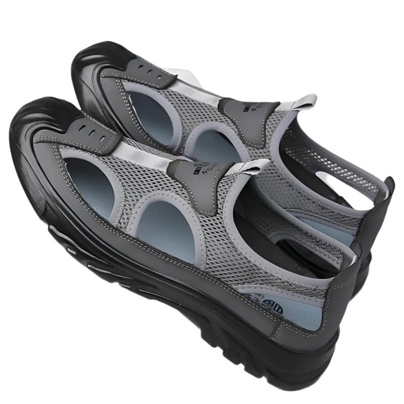 Men's Breathable Mesh Outdoor Sandals – Anti-Skid Hollow Beach Flats - JVMCL