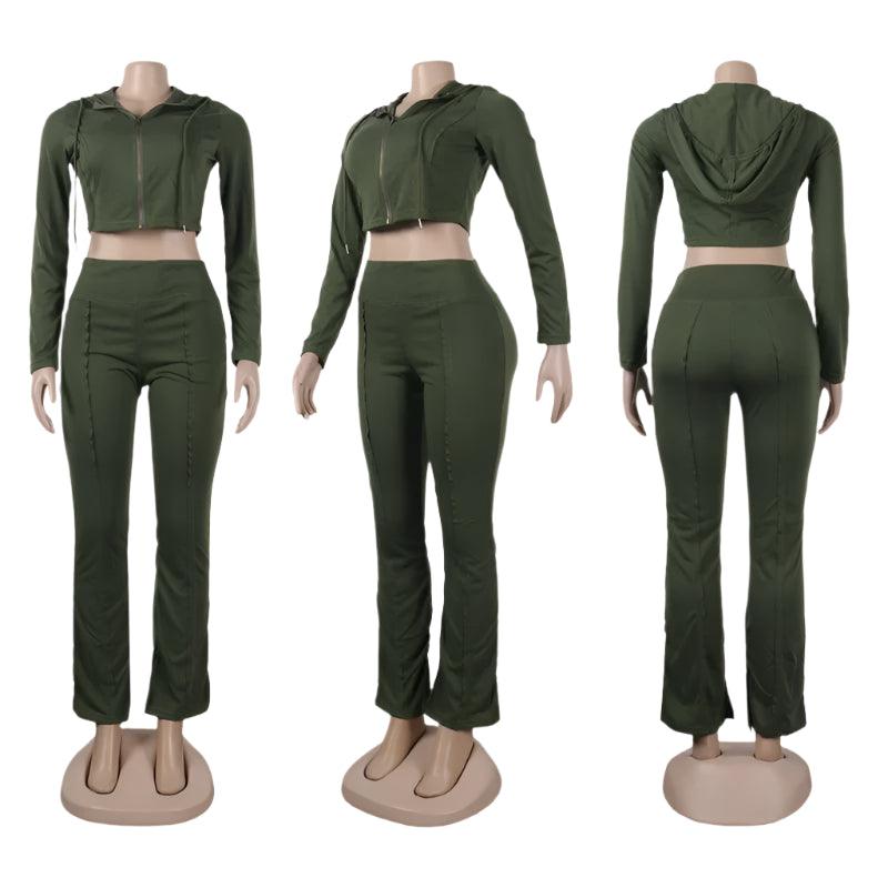 Fashion Autumn and Winter!Women's Sporty Fitness Tracksuit 2-Piece Set - JVMCL