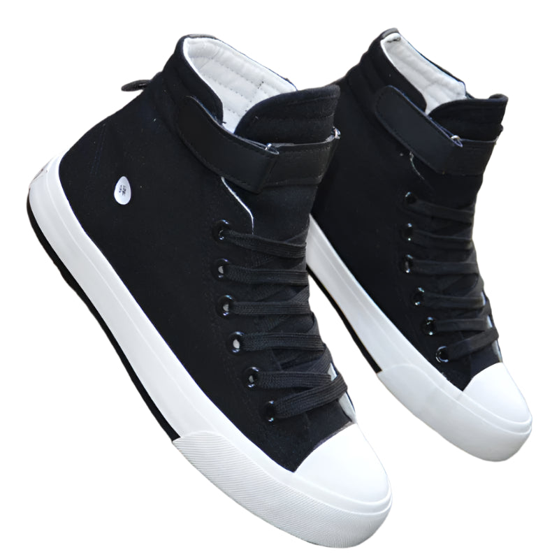 Men's High-Top White Breathable, Lightweight & Non-Slip Canvas Sneakers Shoes