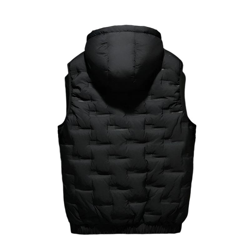 Pleated Solid Padded Vest Windproof Warm Sleeveless Jacket Casual Waistcoat - JVMCL