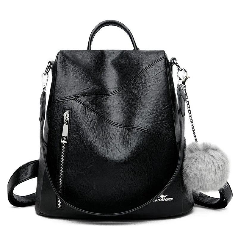 Fashionable PU Leather Backpack for Women – Stylish & Versatile Travel & School Bag - JVMCL