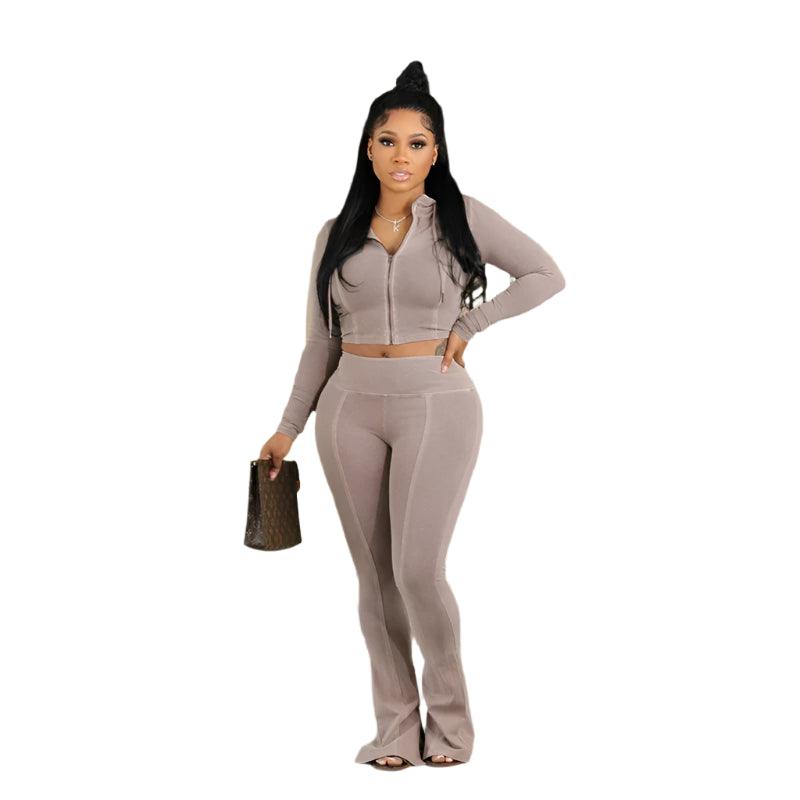 Fashion Autumn and Winter!Women's Sporty Fitness Tracksuit 2-Piece Set - JVMCL