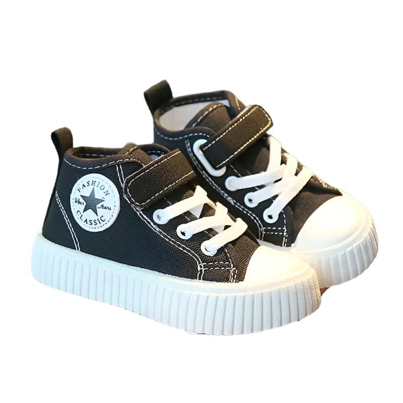 Casual Soft Sole Anti-Slip Colorful High-Top Canvas Sneakers Shoes for Toddlers - JVMCL