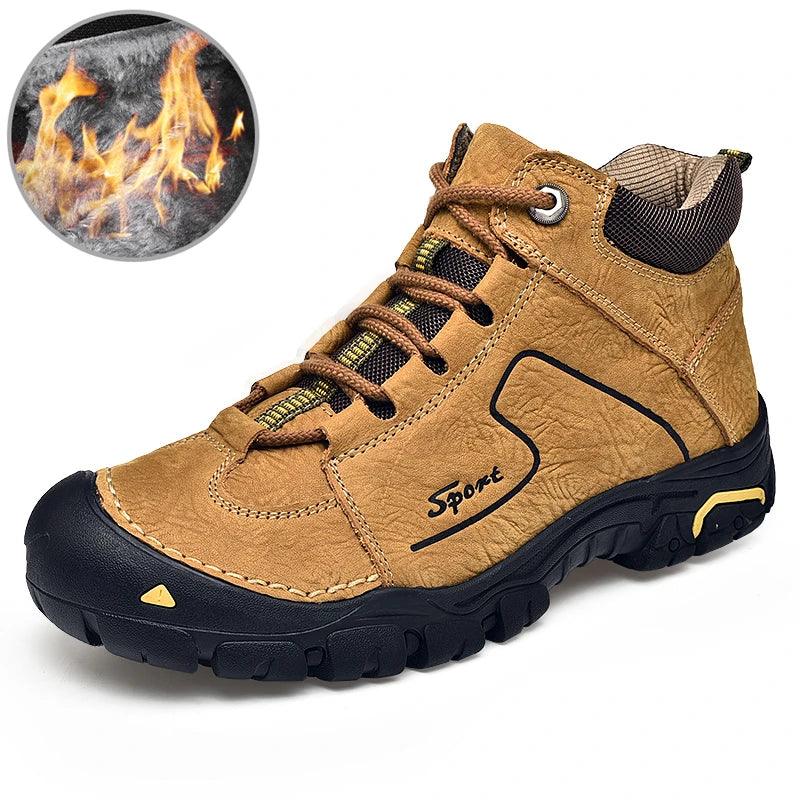 Golden Sapling Outdoor Boots Genuine Leather Men's Shoes Winter Tactical Shoe Platform Men Work Boot Mountain Trekking Chaussure - JVMCL