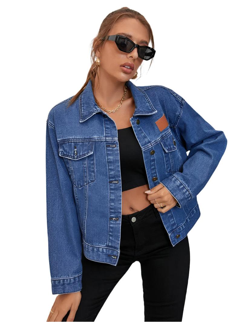 Fashion Streetwear Baggy Jean Jacket for Women - Casual Autumn Denim Outerwear - JVMCL