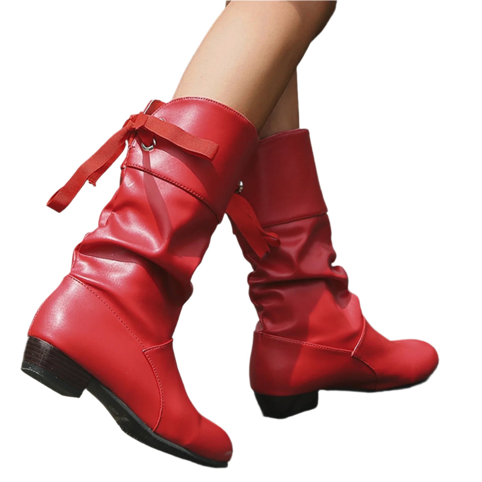 Women's Versatile Mid-Calf Boots – Chunky Heel Western-Inspired Motorcycle Boots - JVMCL