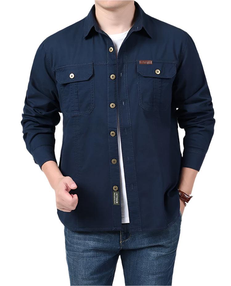 Lightweight & Breathable Men’s Plus Size Long Sleeve Tactical Outdoor Shirt - JVMCL