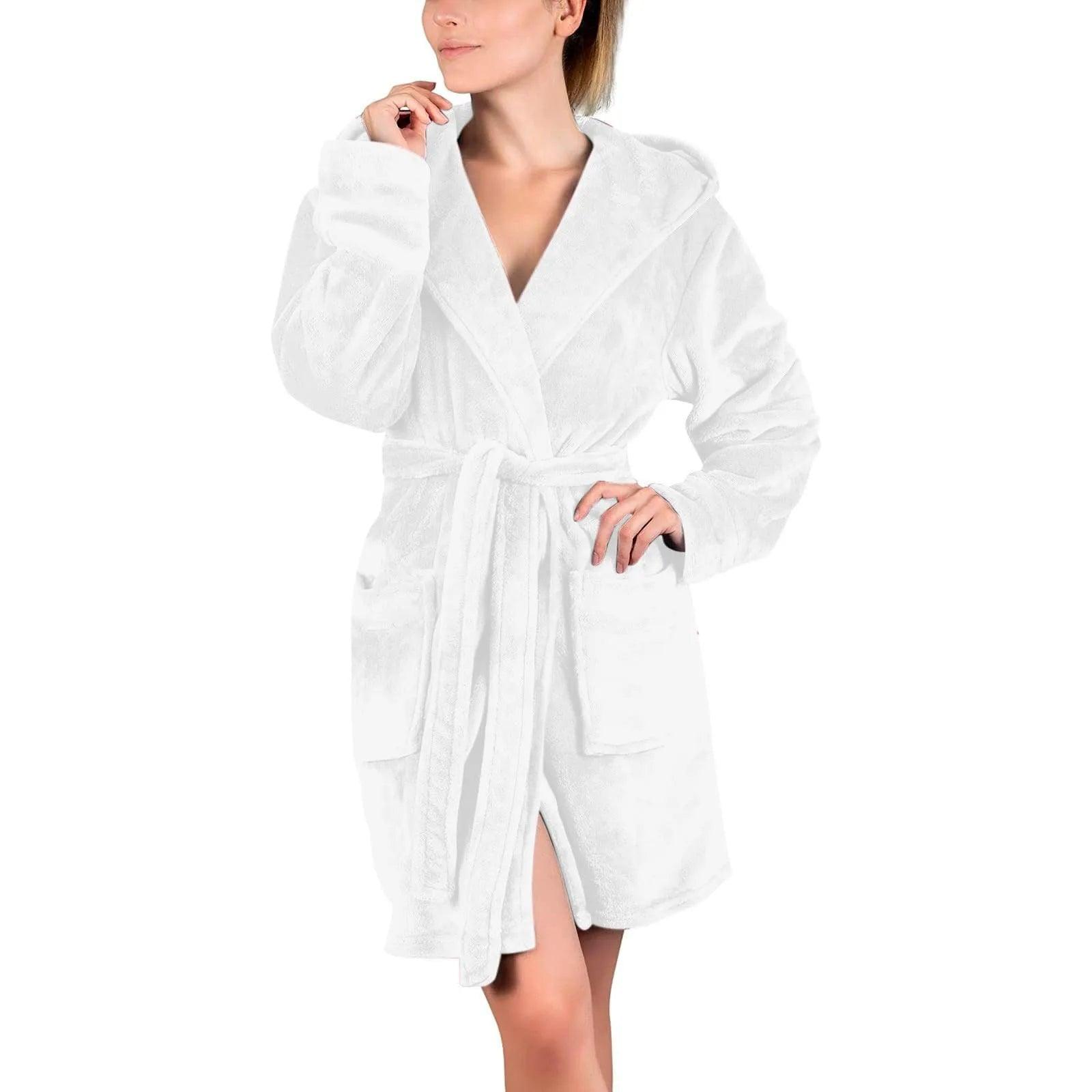 Elegant Hooded Cotton-Polyester Kimono Bathrobe – Soft, Cozy & Stylish! - JVMCL