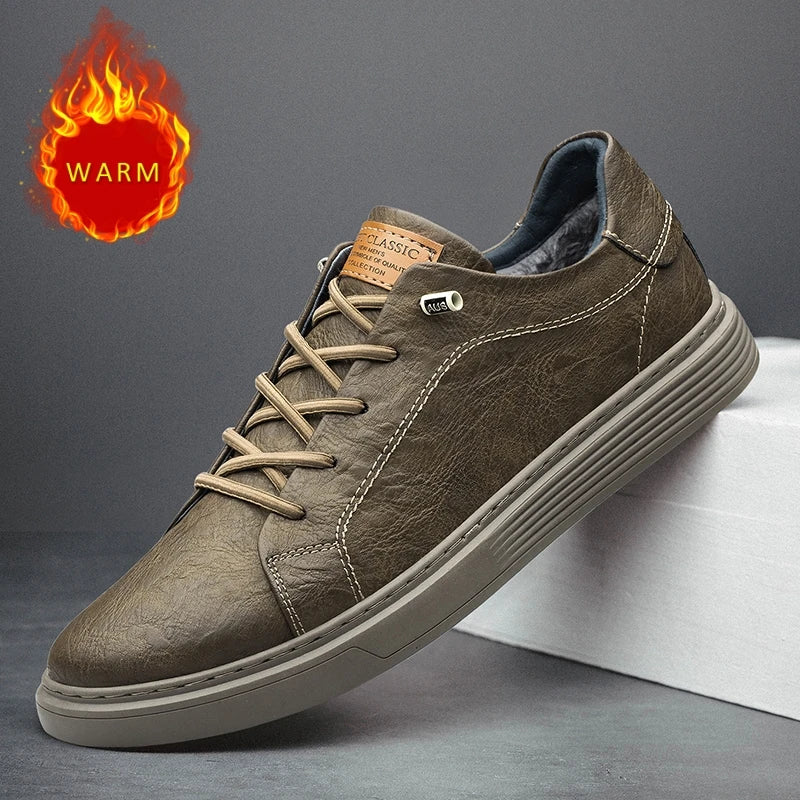 Genuine Italian Brand Leather Oxford Jogging Shoes