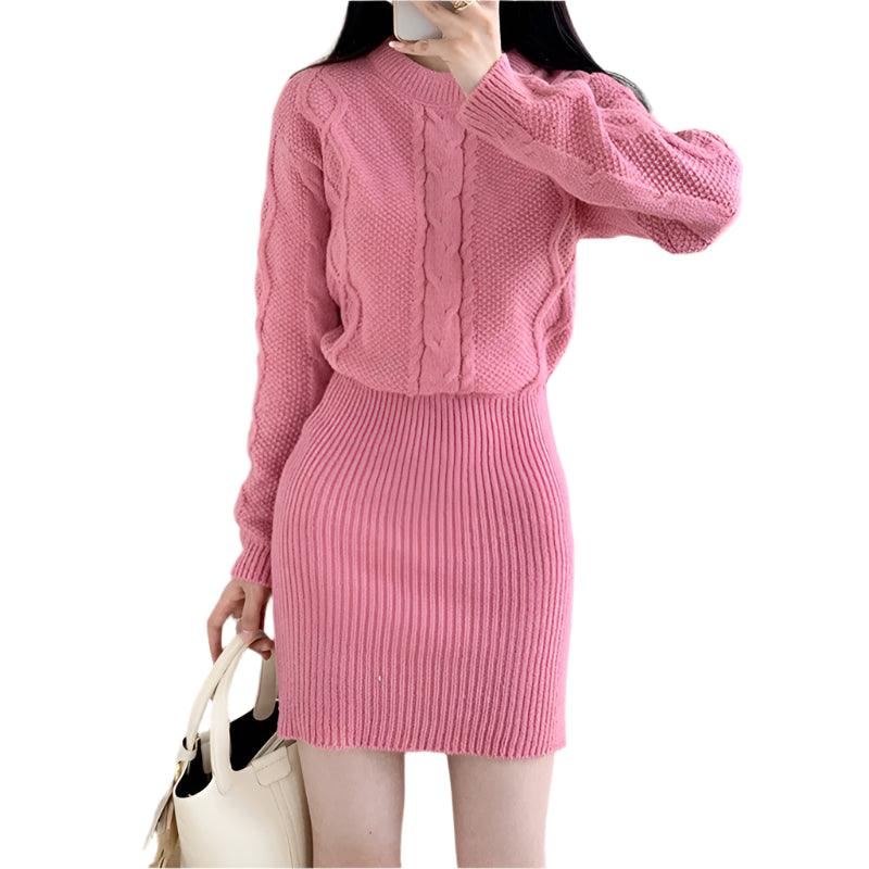 Knitted Bodycon Ribbed Dress – Warm Pullover Casual Vestidos for Autumn & Winter - JVMCL