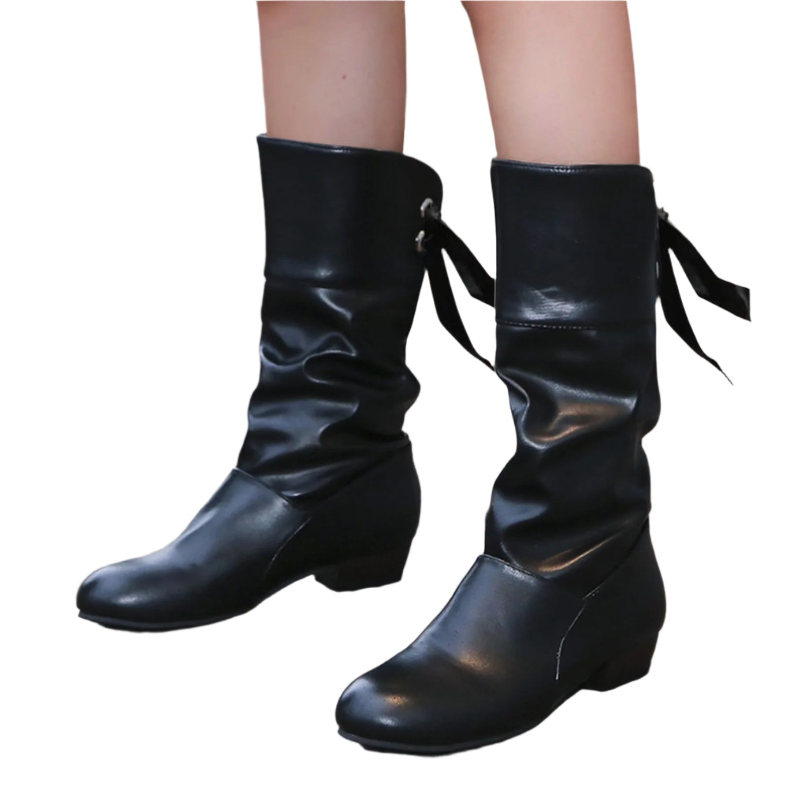 Women's Versatile Mid-Calf Boots – Chunky Heel Western-Inspired Motorcycle Boots - JVMCL