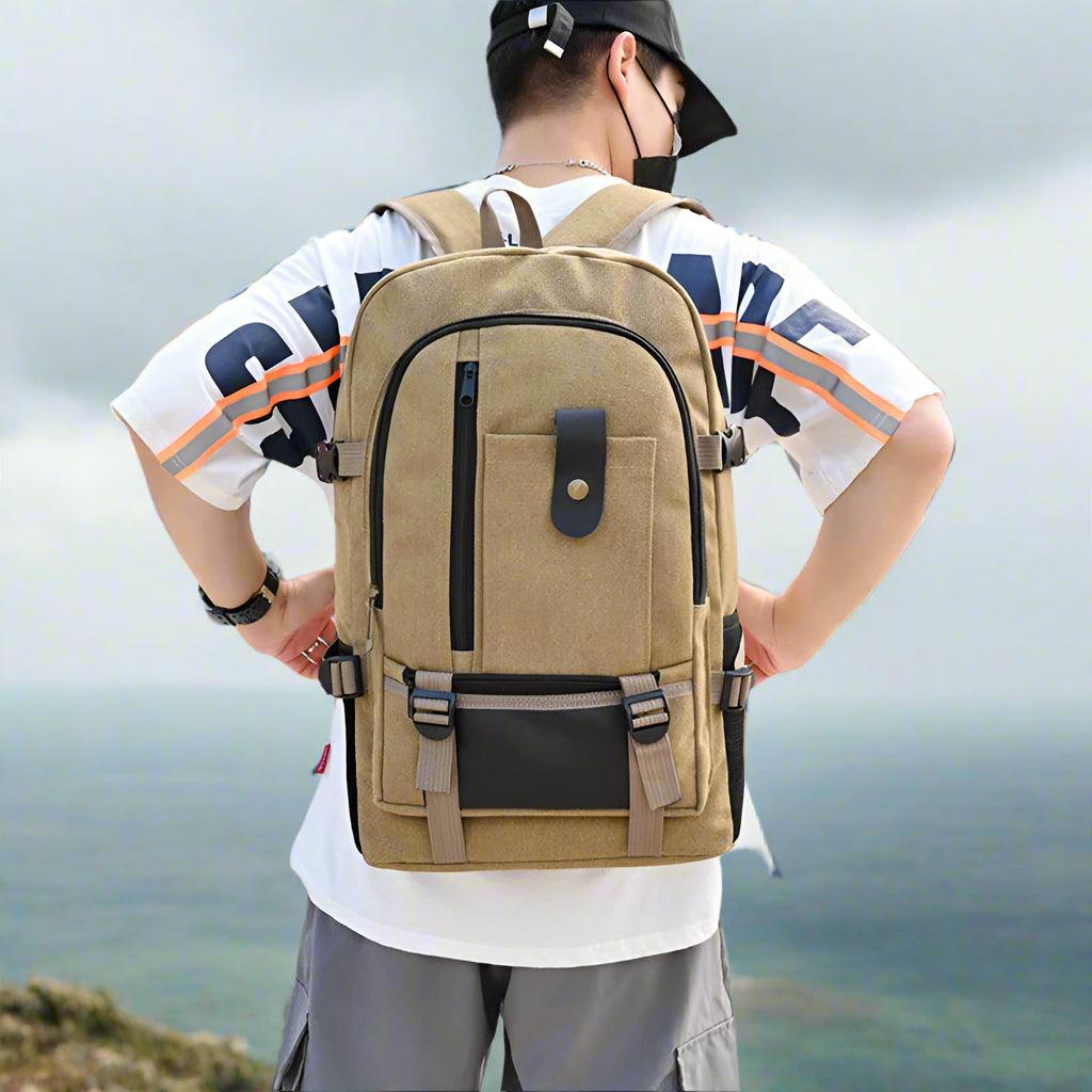 Large Capacity Camping, Hiking, Travel Sport Male Canvas Backpack - JVMCL