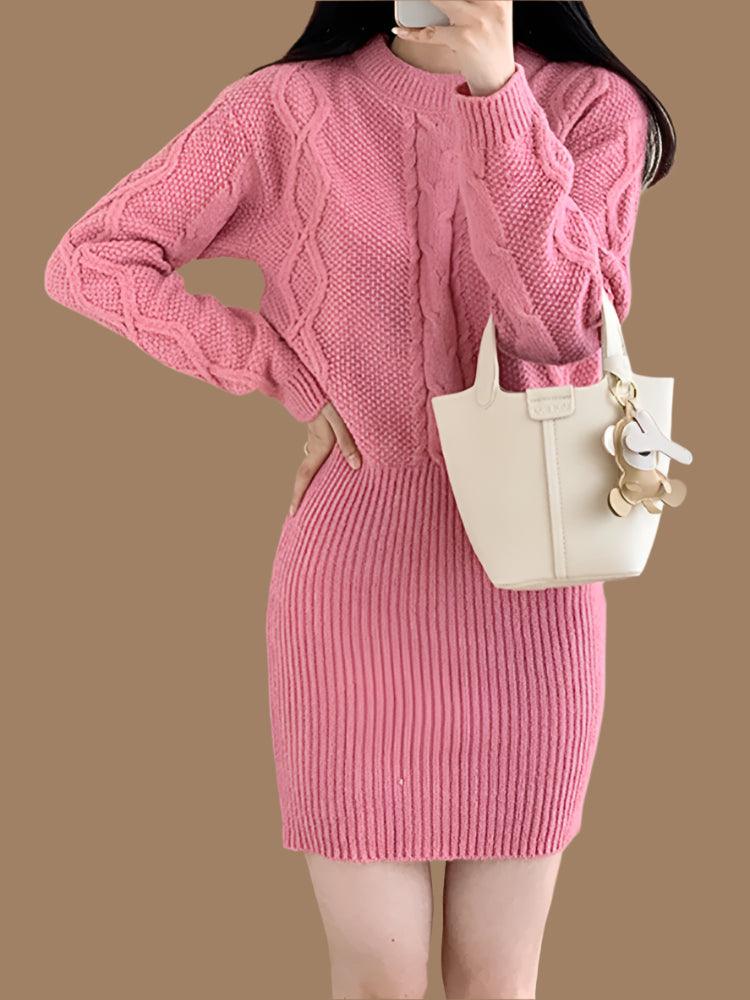 Knitted Bodycon Ribbed Dress – Warm Pullover Casual Vestidos for Autumn & Winter - JVMCL