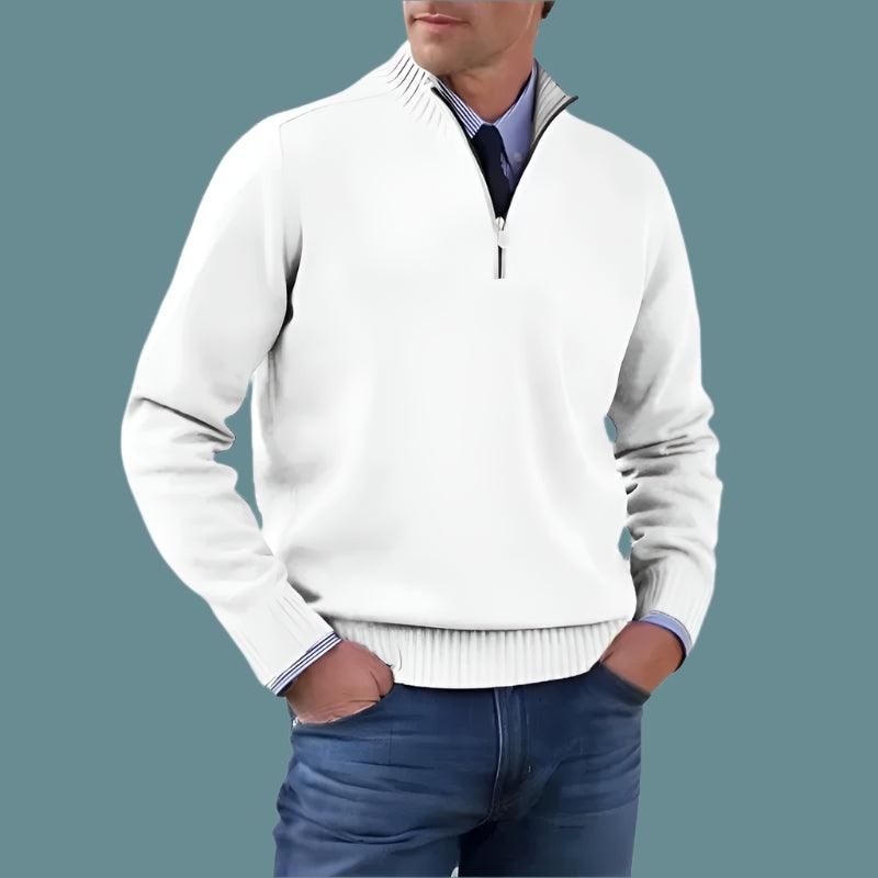 Men’s Autumn Half-Zip Breathable Knitted Turtleneck Pullover Sweater Jacket - JVMCL