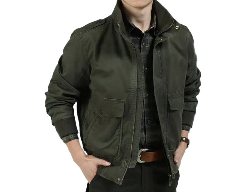 Stylish Men's Tactical Stand Collar Bomber Jackets For Spring Autumn Hunting Fishing - JVMCL