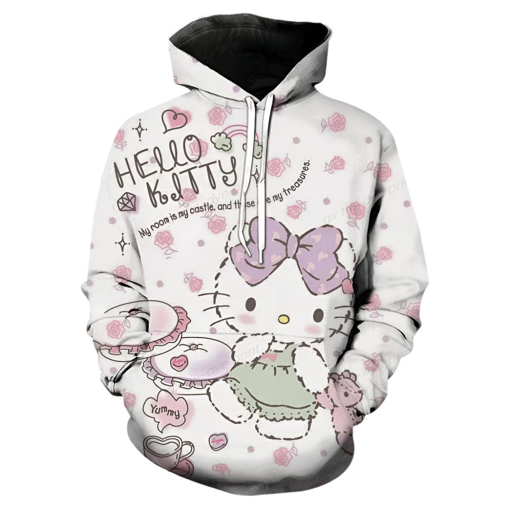 Cozy & Stylish Streetwear Hello Kitty 3D Printed Hooded Sweatshirt - JVMCL