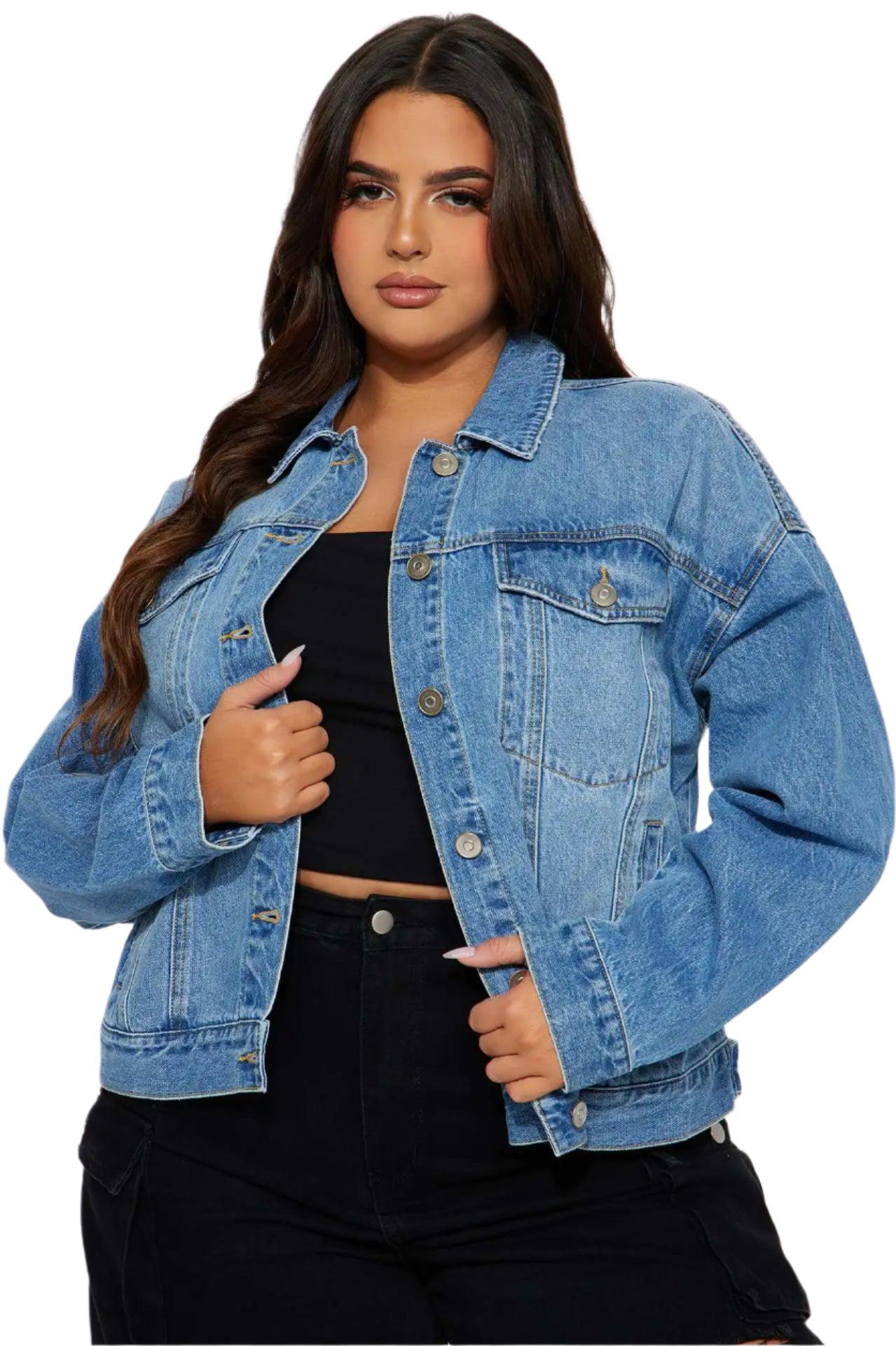 Fashionable Single Breasted Turn-Down Collar Casual Denim Jacket Coat - JVMCL