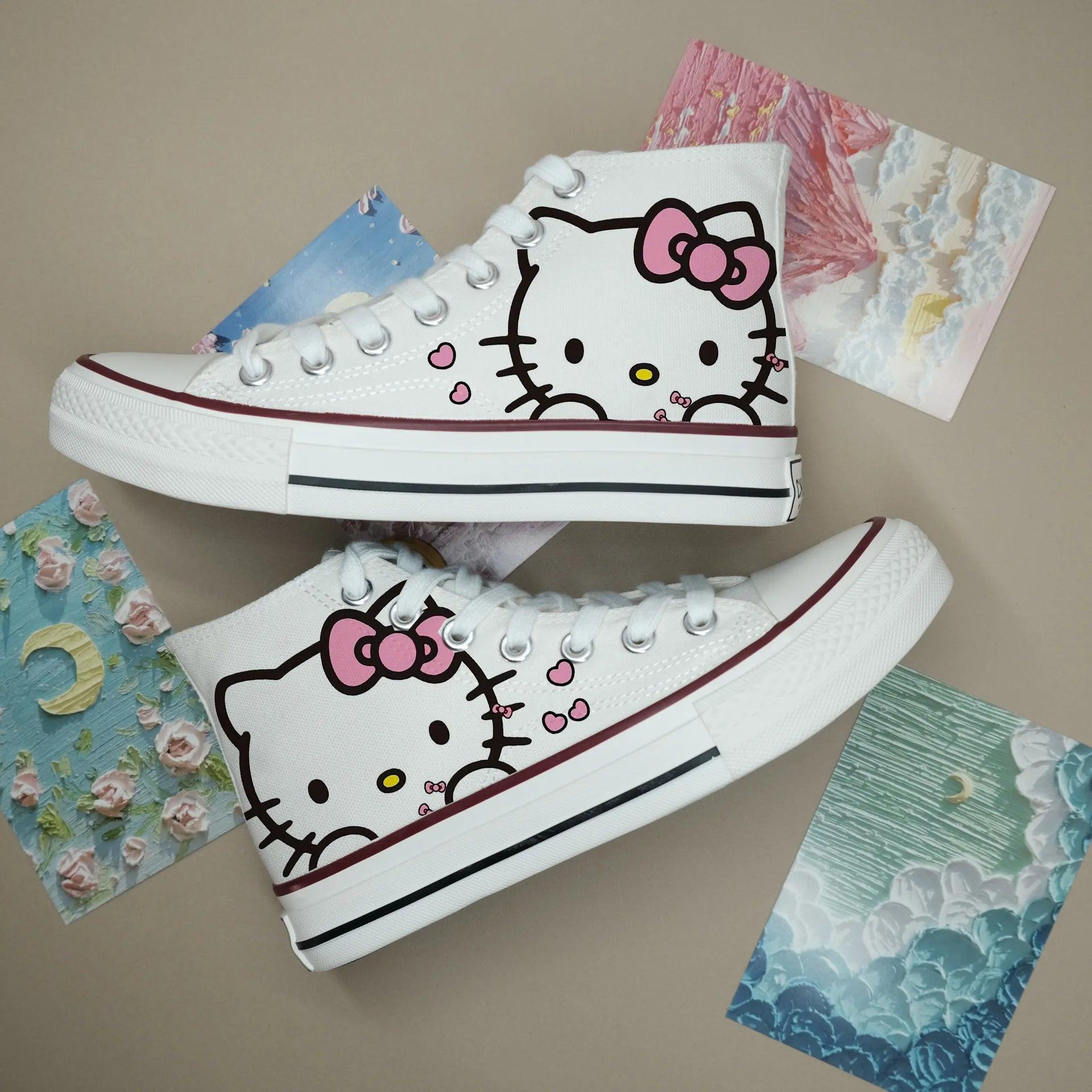 High-Top Canvas Sports Flat Sneakers – Anime-Inspired Unisex Casual Shoes - JVMCL