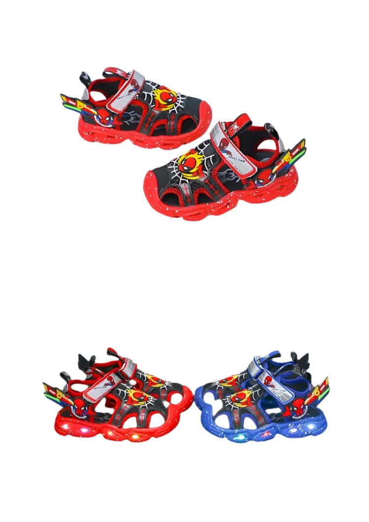 Disney LED Sport Sandals - Spiderman Summer Beach Shoes for Boys - JVMCL