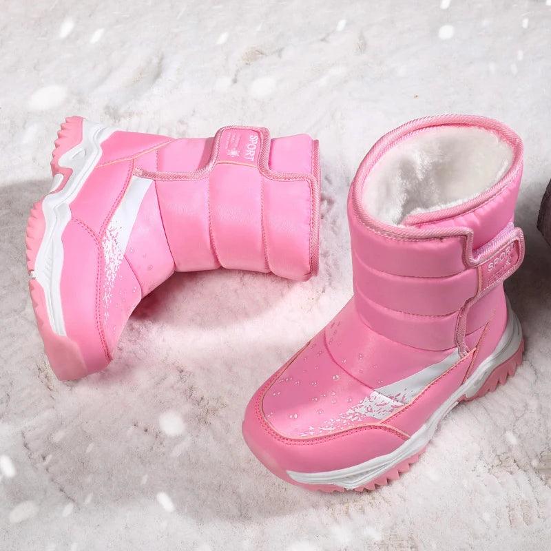 Adventure Warm Stylish Winter Outdoor Waterproof Plush Snow Boots for Kids - JVMCL