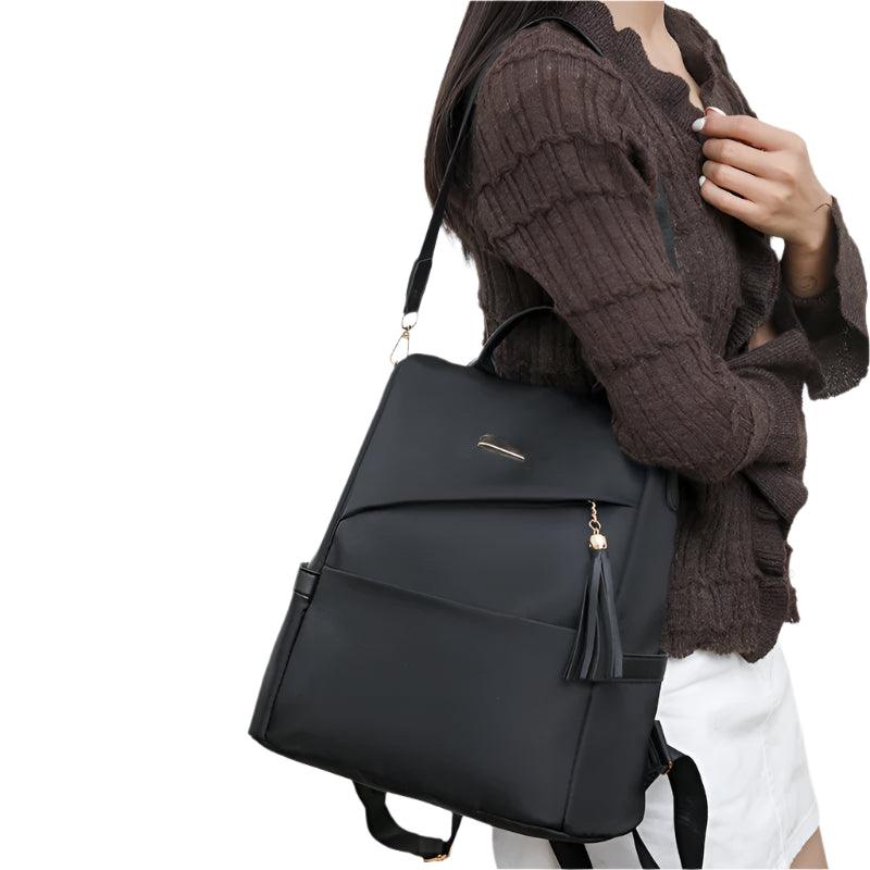 Fashion Tassel Decorative Anti-Theft Nylon Backpack – Secure, Stylish & Spacious - JVMCL