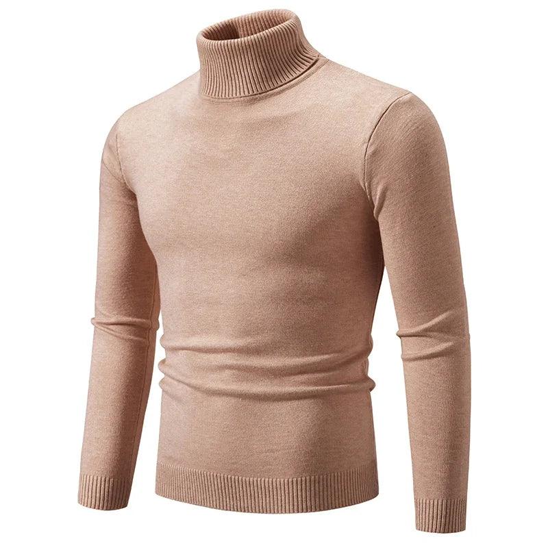 Men’s Soft Knitted High Neck Turtleneck Sweater – Warm & Versatile Pullover - JVMCL