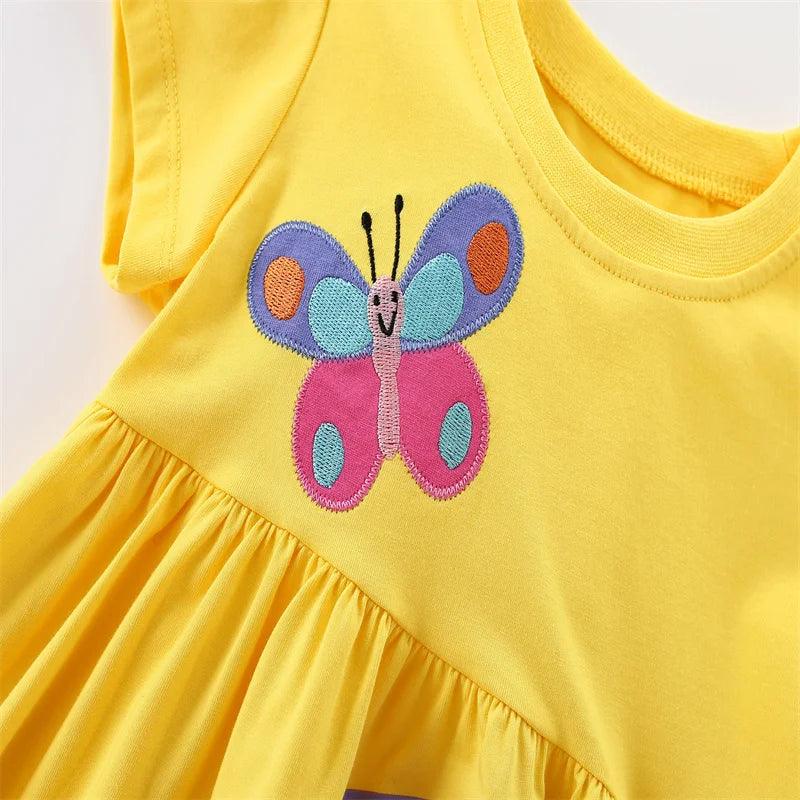 Adorable Butterfly Embroidery Princess Dress – Party & Birthday Frock for Girls - JVMCL