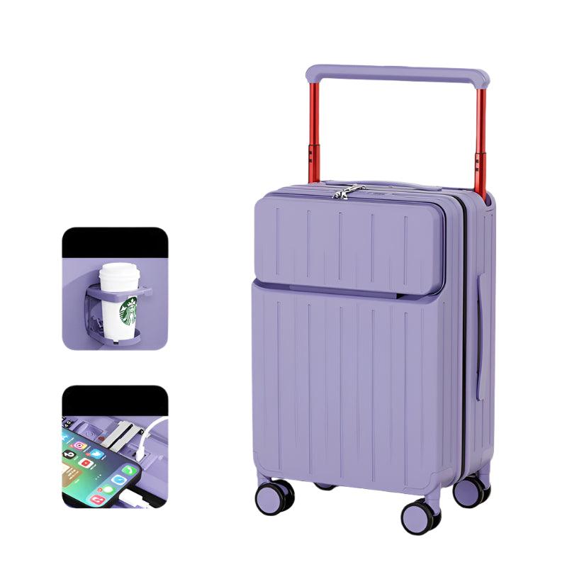 Wide Drawbar Front-Opening Carry-On Luggage & Rolling Suitcase - JVMCL