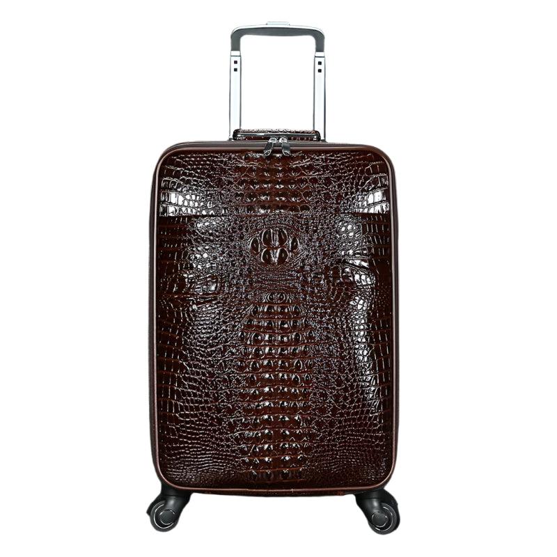 Genuine Leather Crocodile-Pattern Trolley Suitcase & Handbag Boarding Case - JVMCL