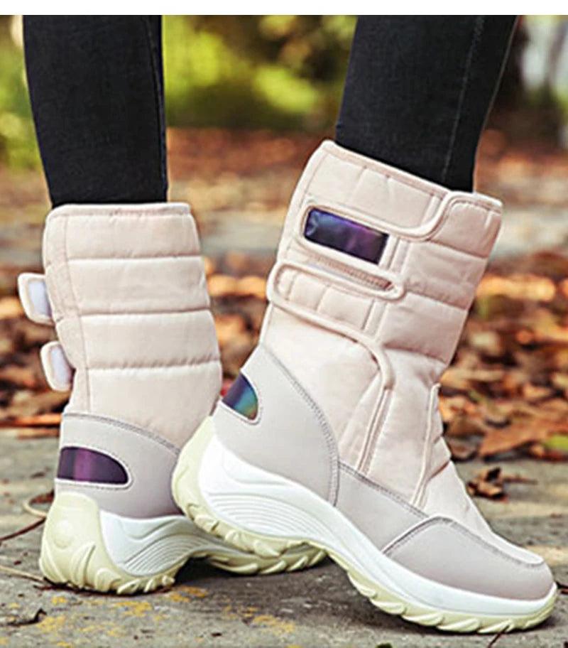 Winter Snow Boots – Women's Warm Outdoor Waterproof Cotton Plush Lining Boots - JVMCL