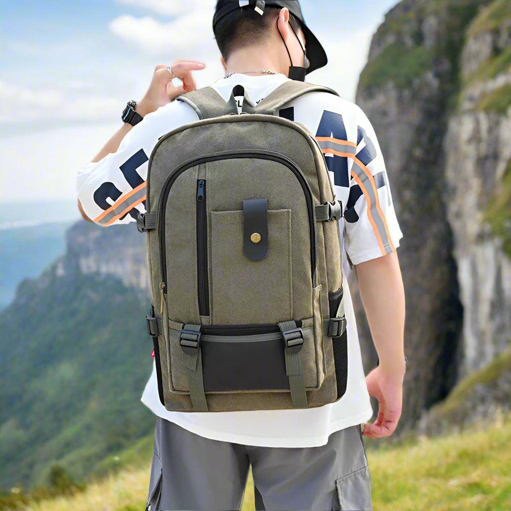 Large Capacity Camping, Hiking, Travel Sport Male Canvas Backpack - JVMCL