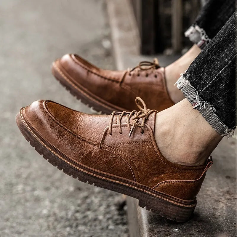 Casual Classic Genuine Leather Oxford Sneakers