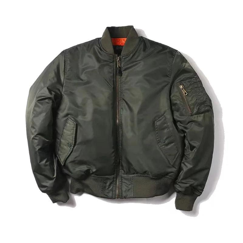 Bomber Aviator Style Thick Nylon American Military Uniform Winter Jacket - JVMCL