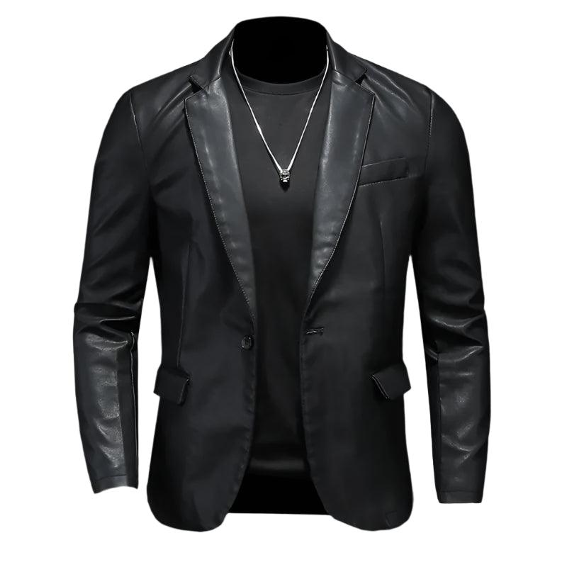 Men's Slim Fit Leather Jackets Motorcycle Coats -Leather Suede Outerwear (5XL) - JVMCL