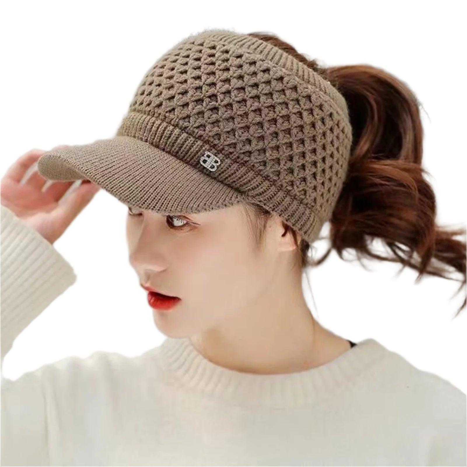 Cozy Fashion Winter Thermal Ladies Knit Cap Solid Color Ladies Hat - JVMCL