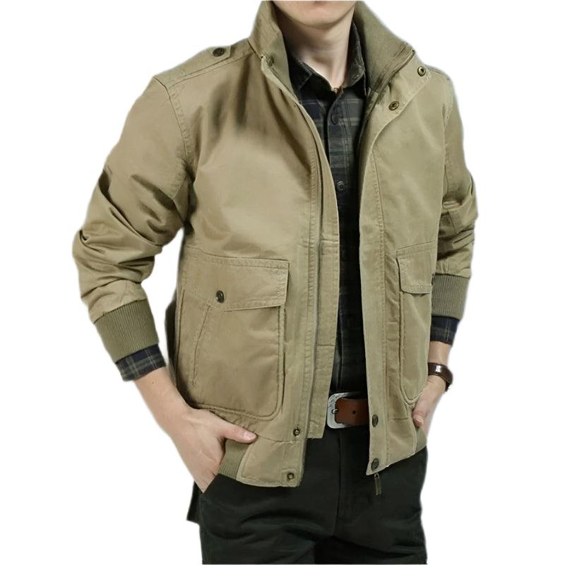 Stylish Men's Tactical Stand Collar Bomber Jackets For Spring Autumn Hunting Fishing - JVMCL