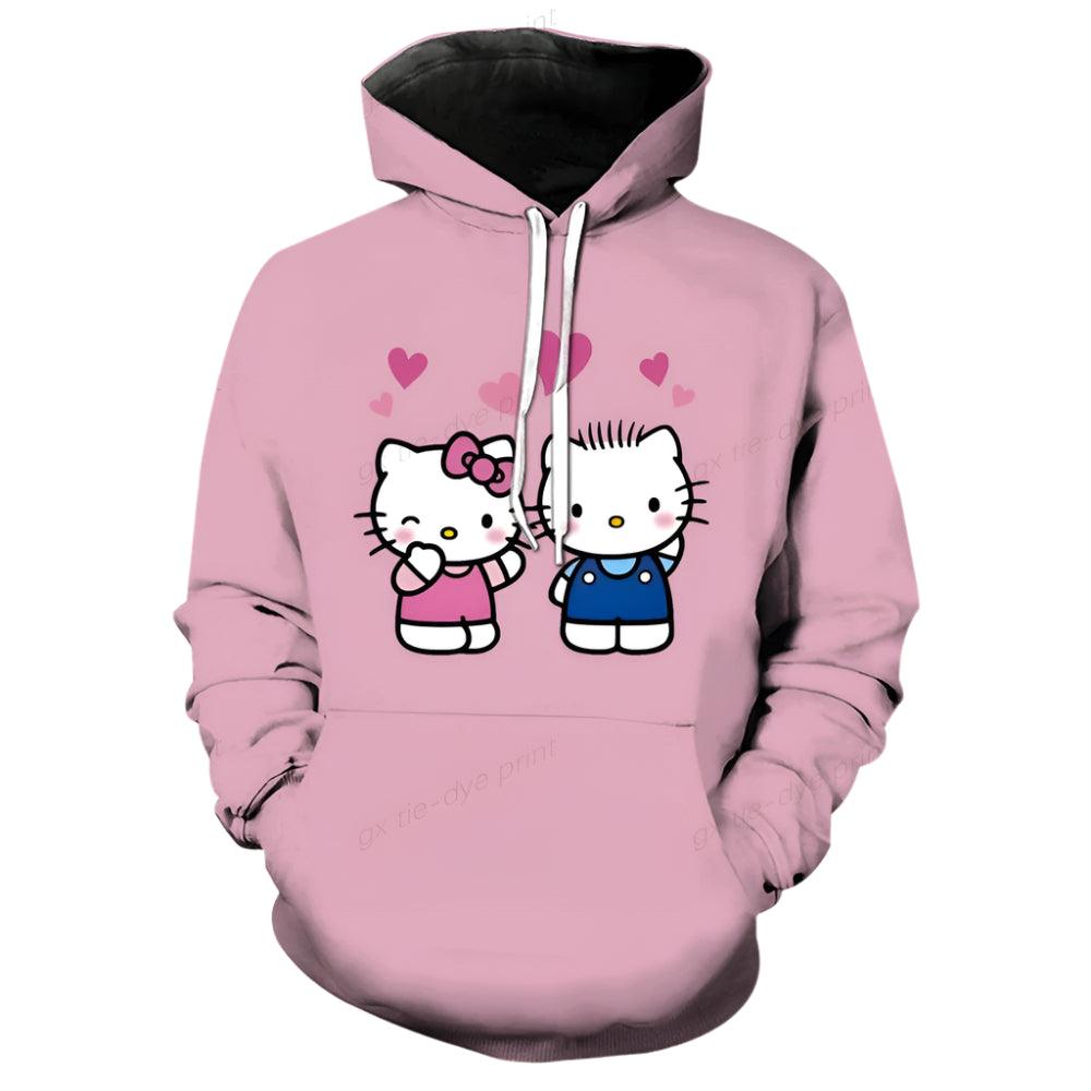 Cozy & Stylish Streetwear Hello Kitty 3D Printed Hooded Sweatshirt - JVMCL