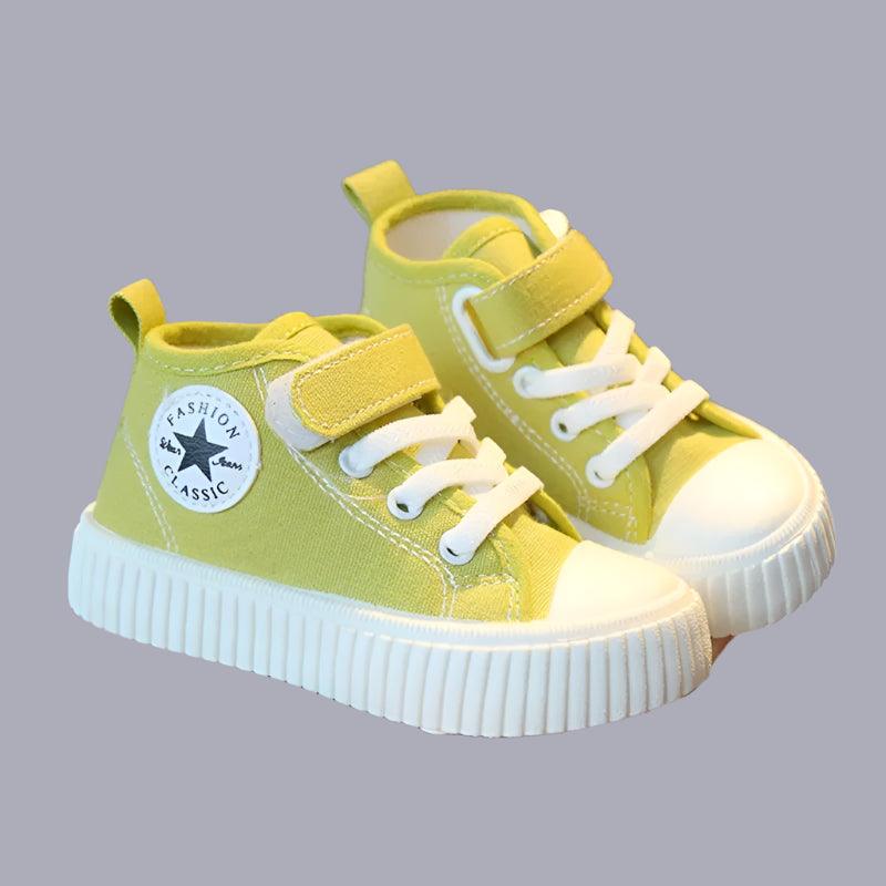 Casual Soft Sole Anti-Slip Colorful High-Top Canvas Sneakers Shoes for Toddlers - JVMCL