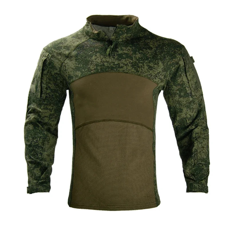 Men’s Cotton Tactical Combat Shirt – Long Sleeve Military Hiking & Climbing Gear