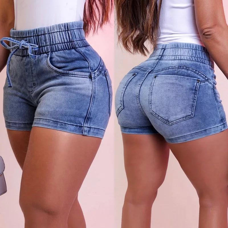 Women’s High-Waist Casual Denim Shorts – Comfortable Summer Style - JVMCL