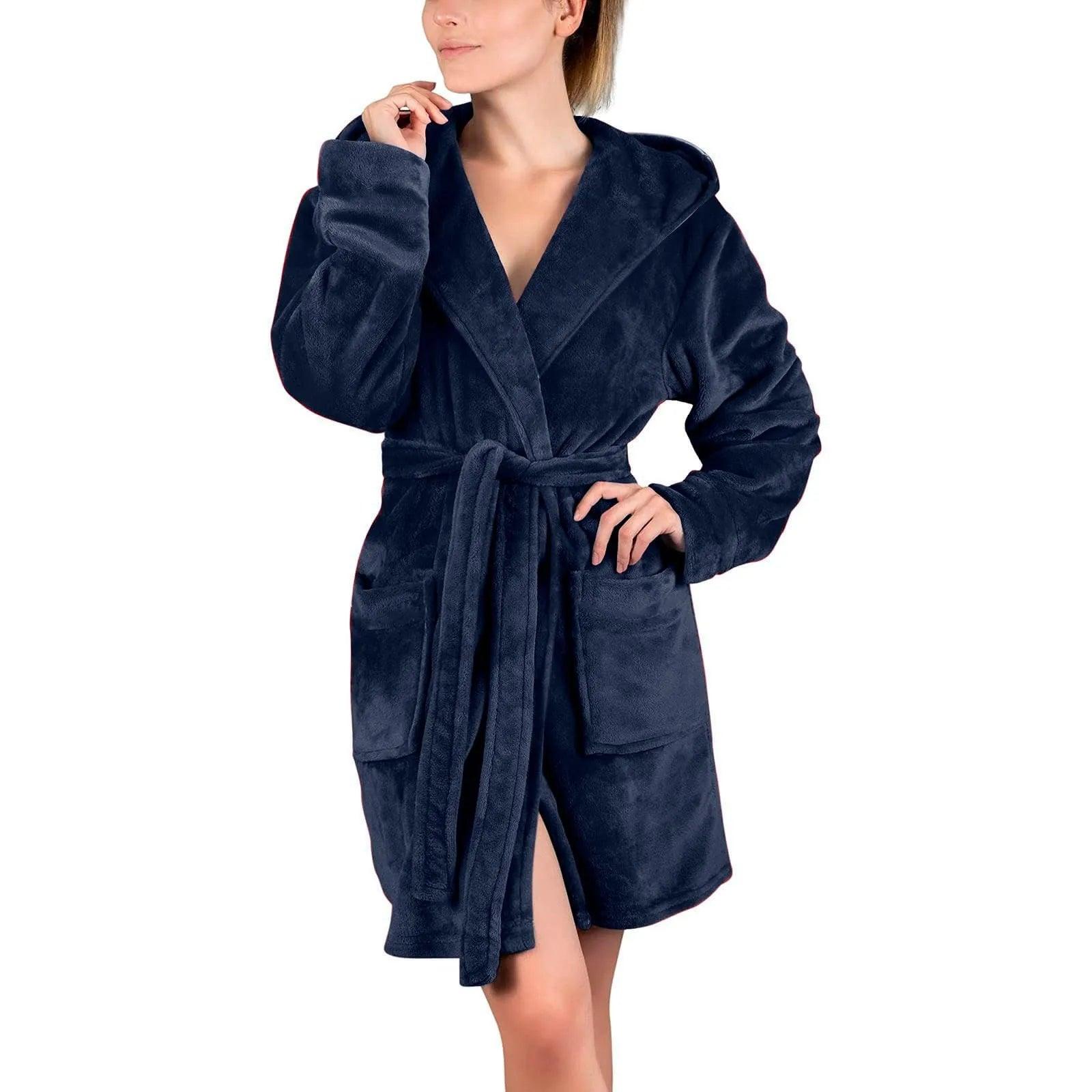 Elegant Hooded Cotton-Polyester Kimono Bathrobe – Soft, Cozy & Stylish! - JVMCL