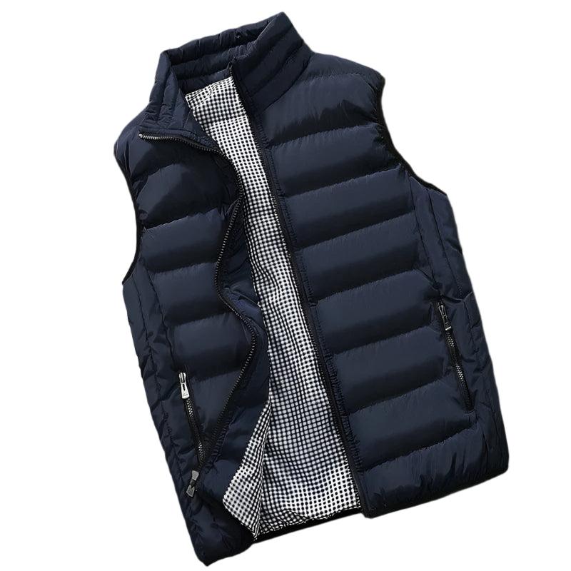 Men Vest Windproof Sleeveless Winter Casual Cotton Warm Thicken Waistcoat Jacket - JVMCL