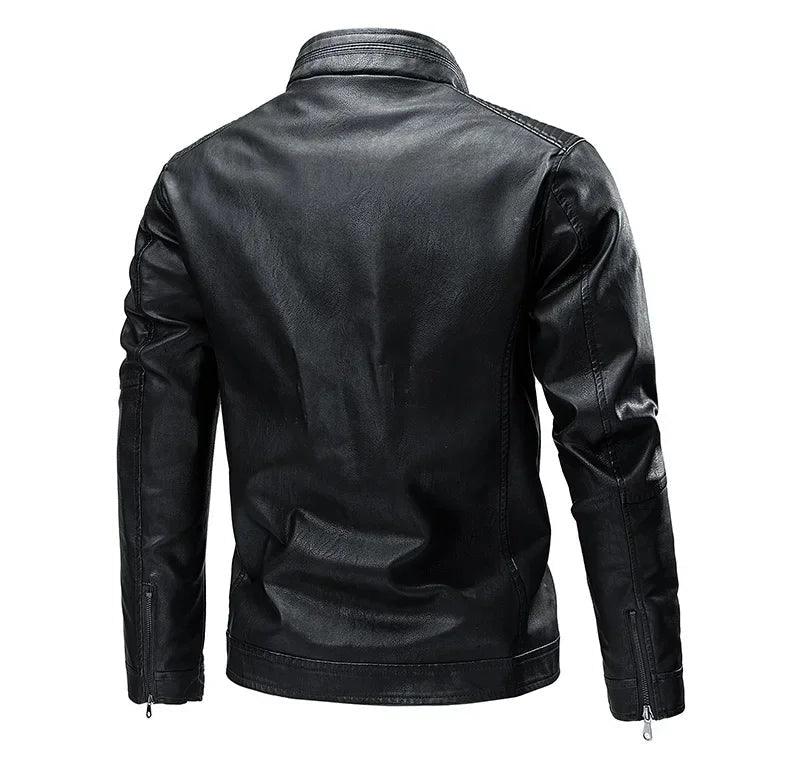 Fleece Warm High Quality Outerwear Men Business Faux Fur Leather Jackets - JVMCL