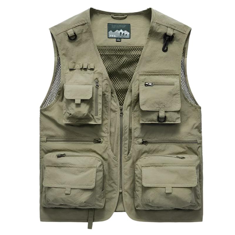 Men Outdoor Multi-Pocket Photography Fishing Waistcoat Vest Jacket - JVMCL