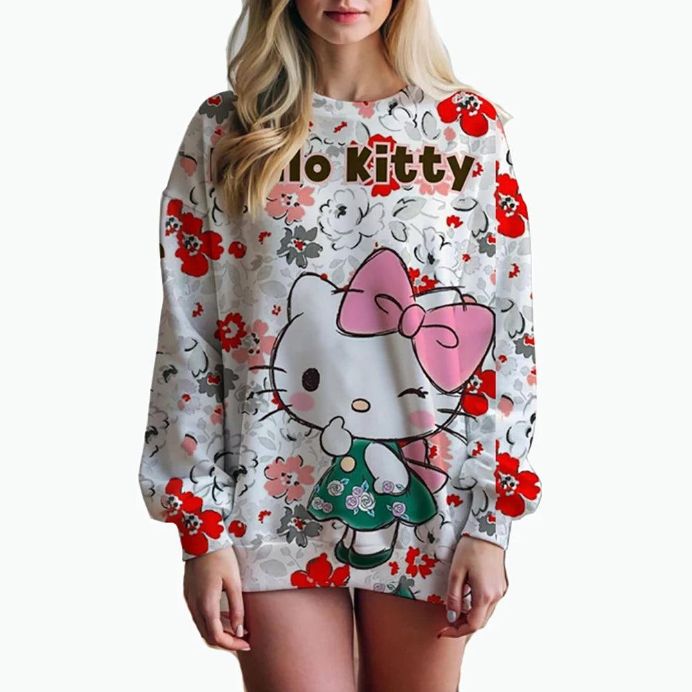 Cute & Trendy Hello Kitty 3D Print Sweatshirt – Youthful Casual Wear - JVMCL